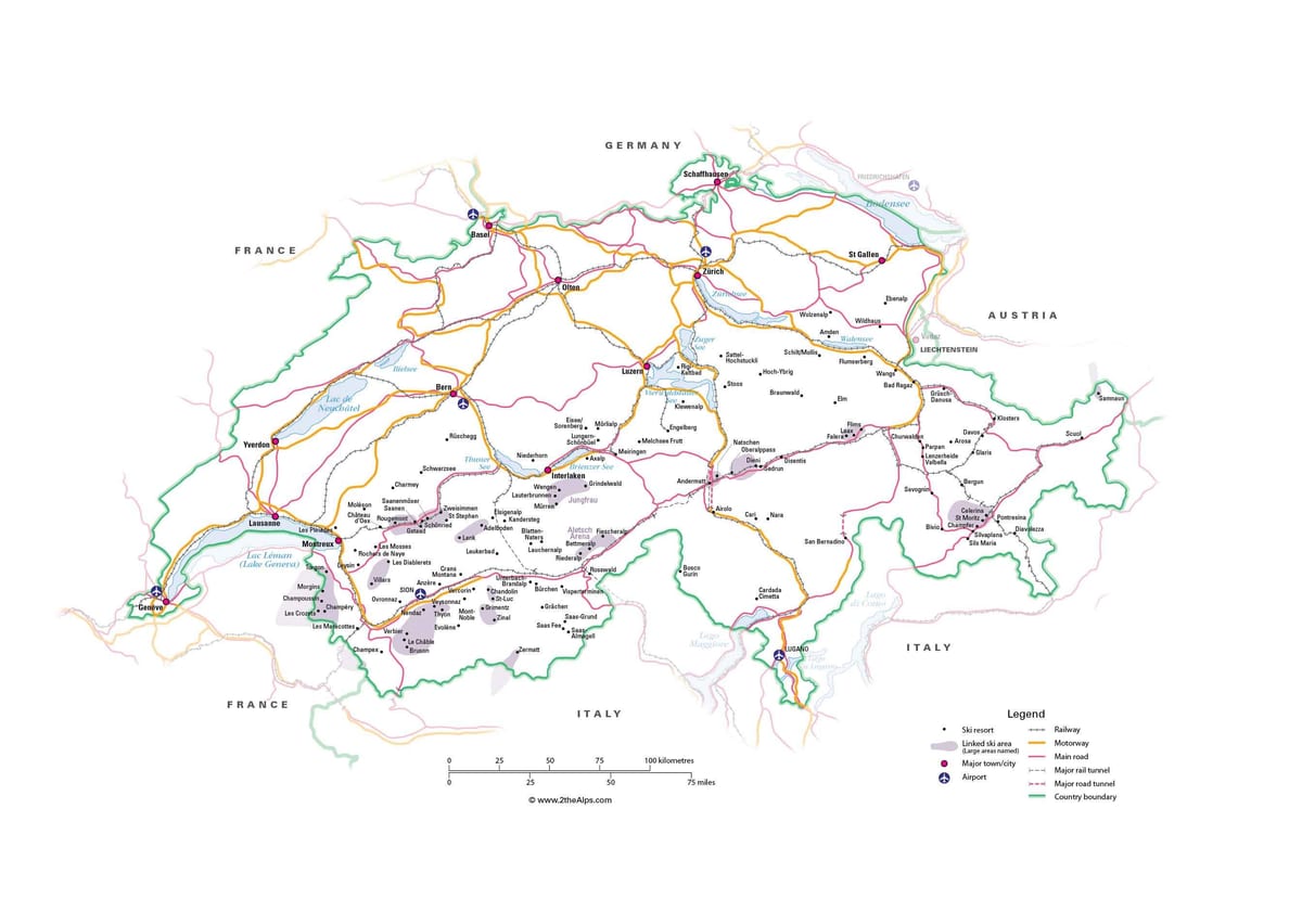 šveicarija lankytinų vietų žemėlapis