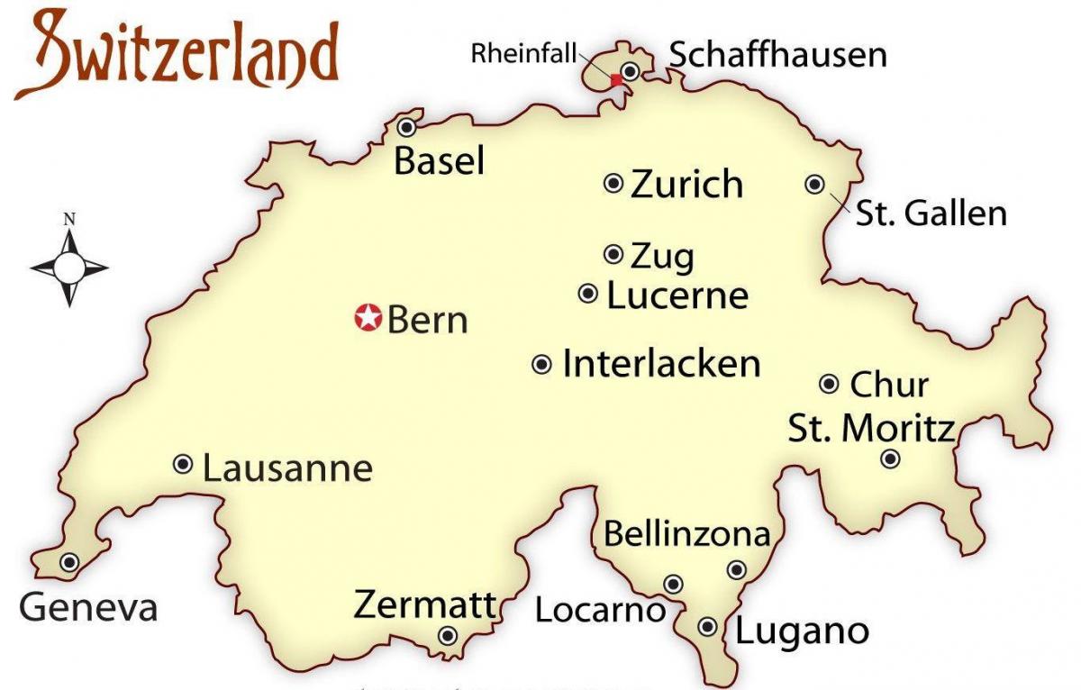 ciurichas, šveicarija žemėlapyje