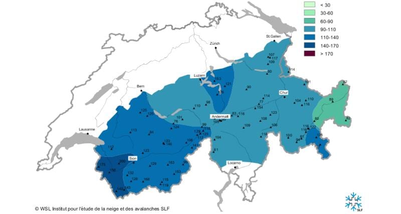 žemėlapis sniego žemėlapis šveicarija