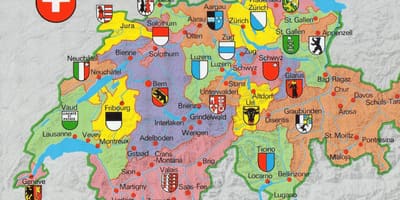Žemėlapis šveicarijos turizmo atrakcionai