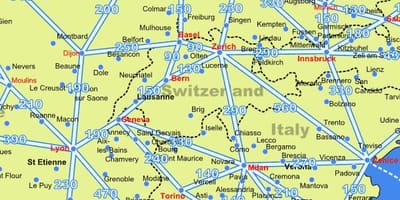 Žemėlapis šveicarija žemėlapyje atstumai