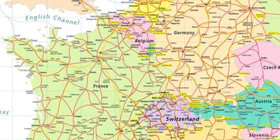 Europos žemėlapis, rodantis, šveicarija