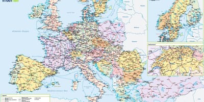 Žemėlapis apie "interrail" šveicarija 