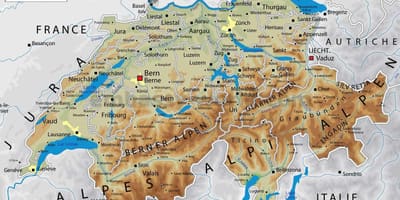 Šveicarija geografijos žemėlapio