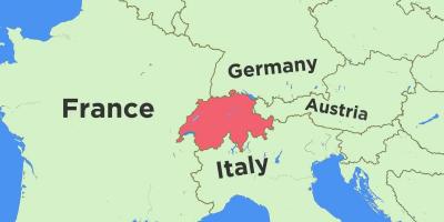 Žemėlapis šveicarija ir kaimyninėse šalyse